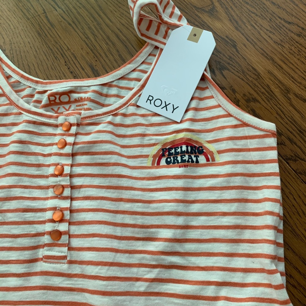 Striped Roxy tie tank